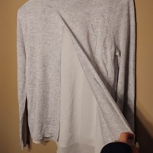 H&M gray sweater with back split and under layer